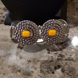 Silver and Yellow Decorative Bracelet